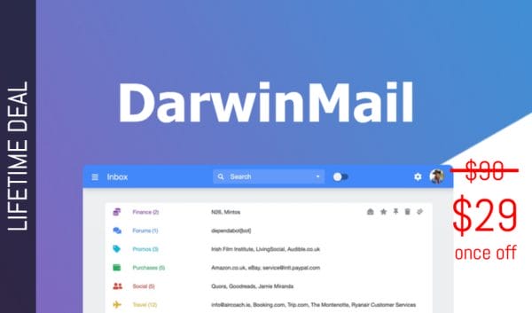 DarwinMail Lifetime Deal for $29