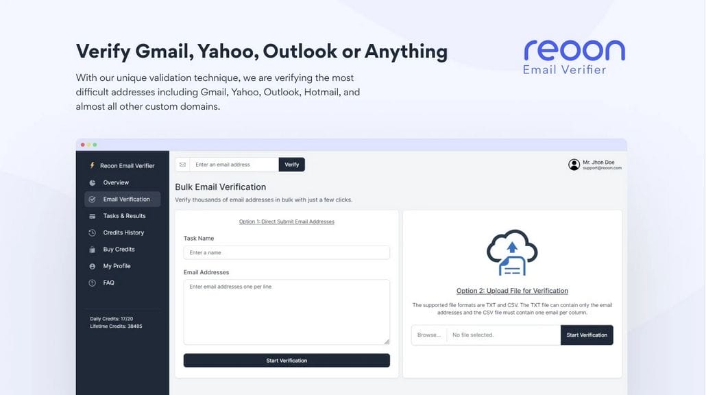 Buy Software Apps Reoon Email Verifier Lifetime Deal content 2