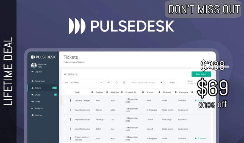 Online Hosting Solutions Pulsedesk Lifetime Deal header 1