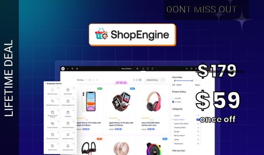 ShopEngine Lifetime Deal for $59